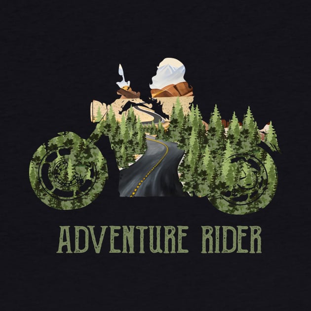 Adventure Rider - Unique Desigs For Bikers Passionate About Travel And Explorers by Chuckgraph